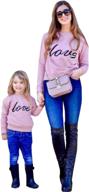 adorable mommy and me love print sweatshirts for stylish family outfits logo