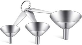 img 4 attached to 🍶 Toncoo Premium Funnel Set, 3-in-1 Stainless Steel Kitchen Funnels for Bottles, Small Bottle, Metal, and Mini Funnel for Essential Oil, Flask, Spices, Liquid, Dry – Food Grade