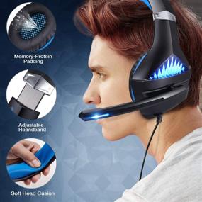 img 1 attached to 🎧 BlueFire Upgraded Professional PS4 Gaming Headset 3.5mm Wired Bass Stereo Noise Isolation Gaming Headphone - Mic, LED Lights - for Playstation 4, Xbox one, Laptop, PC (Blue)
