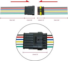 img 3 attached to 🔌 Разъемы для электропроводки MUYI 5 комплектов, водонепроницаемые, 18AWG, 1.5мм, с терминалами и резиновым уплотнителем, в комплекте 10см провода, разъемы Weatherpack (6 контактов) - улучшенная оптимизация для поисковых систем.