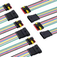 🔌 muyi 5 sets 18awg waterproof electrical connectors kit 1.5mm series terminal and rubber seal with 10cm wire weatherpack connectors (6 pin) - enhanced seo logo