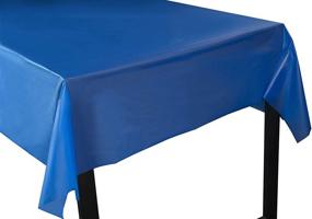img 2 attached to 🎉 Juvale Royal Blue Plastic Tablecloth - 3-Pack 54 x 108-Inch Rectangle Disposable Graduation Table Cover, Fits up to 8-Foot Tables, Graduation Party Decoration Supplies, 4.5 x 9 Feet - Enhanced SEO