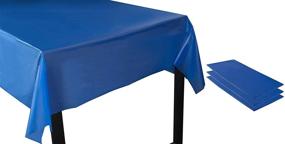 img 4 attached to 🎉 Juvale Royal Blue Plastic Tablecloth - 3-Pack 54 x 108-Inch Rectangle Disposable Graduation Table Cover, Fits up to 8-Foot Tables, Graduation Party Decoration Supplies, 4.5 x 9 Feet - Enhanced SEO