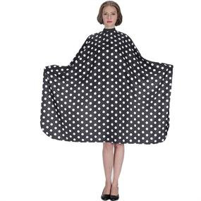 img 3 attached to 💈 SMARTHAIR Barber Cape Hair Cutting Cape, 54"x62", Black and White Dots - Professional Polyester Salon Cape [Model: C375001C]