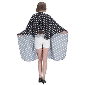 img 1 attached to 💈 SMARTHAIR Barber Cape Hair Cutting Cape, 54"x62", Black and White Dots - Professional Polyester Salon Cape [Model: C375001C]