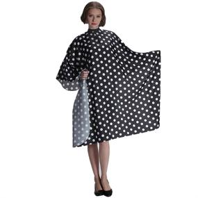 img 2 attached to 💈 SMARTHAIR Barber Cape Hair Cutting Cape, 54"x62", Black and White Dots - Professional Polyester Salon Cape [Model: C375001C]