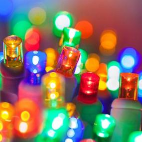 img 3 attached to 🎄 Holiday Essence 60 LED Mini Christmas Lights, Multicolor, High-Quality for Indoor & Outdoor Use - Energy-Saving LED Bulbs - Green Wire - UL Certified