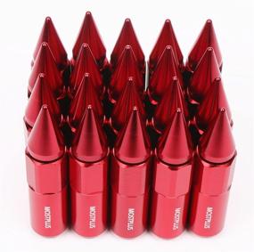 img 1 attached to 🔴 Enhance Performance with MOSTPLUS 60mm M12X1.5 Red Racing Wheel Spiked Lug Nuts - Pack of 20