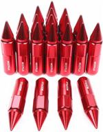 🔴 enhance performance with mostplus 60mm m12x1.5 red racing wheel spiked lug nuts - pack of 20 logo