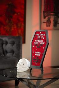 img 1 attached to 🧛 Spook-tacular Nomnu Red Felt Coffin Letter Board: Perfect Halloween Decor Message Board for a Spooky Twist!
