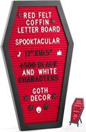 🧛 spook-tacular nomnu red felt coffin letter board: perfect halloween decor message board for a spooky twist! logo