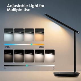 img 2 attached to 🌟 LASTAR LED Desk Lamp: Dimmable Eye-Protecting Table Lamp with Night Light, USB Charging Port, 4 Color Temperature Modes, 5 Brightness Levels, 1H Timer, Touch Control - Ideal for Home Office Bedroom