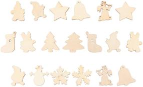 img 4 attached to 50 Pack of LUOEM DIY Crafts Natural Wood Slices - Christmas Series Rustic Ornaments for DIY Craft