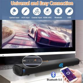 img 2 attached to 🔊 Ansee Sound Bar for TV - 36-Inch Bluetooth 5.0 Speakers with Built-in Subwoofer, 2.1ch 3D Surround Sound, HDMI/Optical/AUX/RCA/Coaxial/USB Inputs, 3 Equalizer Modes - Ideal for Home Theater