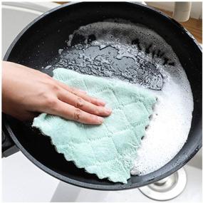 img 3 attached to Highly Efficient Microfiber Kitchen Dish Cloth Set - 15pc 🧽 Super Absorbent Tableware Cleaning Towels - Essential Kitchen Tools and Gadgets