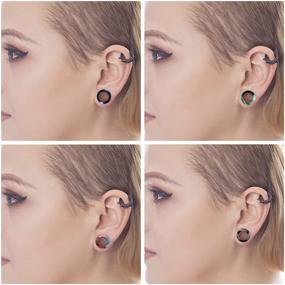 img 1 attached to 👂 WBRWP Ear Tunnels and Plugs - Double Flared Hollow Hard/Soft Silicone Ear Gauges - Body Piercing Jewelry Collection 8g-1" | Shop Now!