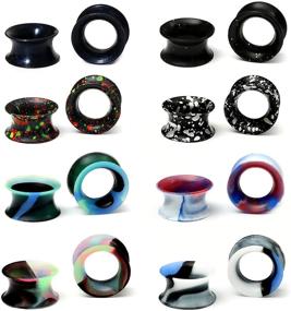 img 3 attached to 👂 WBRWP Ear Tunnels and Plugs - Double Flared Hollow Hard/Soft Silicone Ear Gauges - Body Piercing Jewelry Collection 8g-1" | Shop Now!