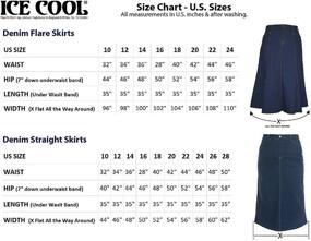 img 1 attached to 👗 Ice Cool Ladies Women's Indigo Stretch Denim Maxi Skirt | Sizes 4 to 28 | Length 35 inches