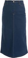 👗 ice cool ladies women's indigo stretch denim maxi skirt | sizes 4 to 28 | length 35 inches logo