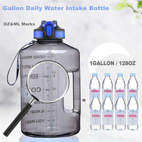 img 3 attached to 🥤 SLUXKE 1 Gallon Water Bottle: Time Marker, Straw, BPA Free, Leak Proof - Stay Motivated!