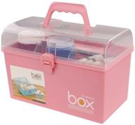 👝 pekky pink plastic small handle storage box for art, craft, and cosmetic organization logo