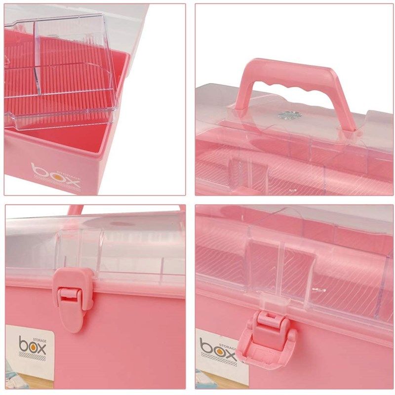 Pekky Plastic Small Handle Storage Box for Art Craft and Cosmetic