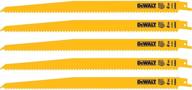 🔪 durable dewalt reciprocating saw blades - bi-metal, 12-inch, 6 tpi, 5-pack (dw4804): top-notch cutting power! logo