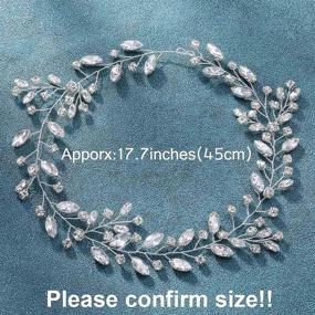 img 1 attached to 💎 Unicra Rhinestone Hair Vine for Wedding, Bridal Silver Headpiece Crystal Headband Hair Accessories for Women and Girls - 17.7inches" (Silver)