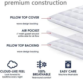 img 1 attached to 🛏️ SUFUEE Twin Mattress Topper & Mattress Pad Protector - Premium Plush Luxury Down Alternative Pillow Top - 2" Extra Thick Mattress Cover (39’’x75’’)