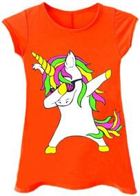 img 1 attached to 🦄 Unicorn Dab Sleeve T-Shirt & Leggings Set - Girls' Clothing for Fashionable Leggings