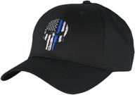 🧢 mid profile hat - thin blue line skull usa flag - fantastic tees logo