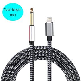 img 3 attached to 🎧 10 Feet Lightning to 6.35mm 1/4 inch TRS Audio Stereo Cable for iPhone 12/11/X/XS/XR/8/7/iPad/iPod, Amplifier, Speaker, Headphone, Mixing Console