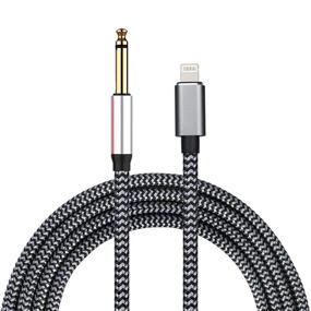 img 4 attached to 🎧 10 Feet Lightning to 6.35mm 1/4 inch TRS Audio Stereo Cable for iPhone 12/11/X/XS/XR/8/7/iPad/iPod, Amplifier, Speaker, Headphone, Mixing Console