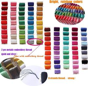 img 2 attached to 🧵 Multipurpose Embroidery Floss Friendship Bracelet String Kit 218 Pack - Thread, Accessories, and More for Cross Stitch, Hand Embroidery, and String Art