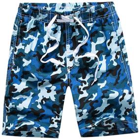 img 4 attached to Shop the Trend: WESIZAR Boys Camouflage Swim Trunks - Quick Dry Beach Shorts with Mesh Lining