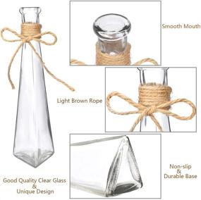 img 1 attached to Set of 6 Nilos Small Bud Glass Vases – Mini Clear Glass Flower Vase with Rope Design, Distinctive Shapes for Wedding, Dining & Home Decoration