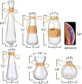img 3 attached to Set of 6 Nilos Small Bud Glass Vases – Mini Clear Glass Flower Vase with Rope Design, Distinctive Shapes for Wedding, Dining & Home Decoration