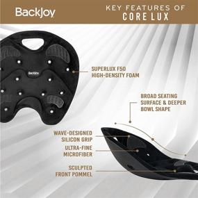 img 2 attached to Backjoy Posture Seat Pad: Ergonomic Pressure Relief, Hip & Pelvic Support for Improved Posture in Home, Office Chair, Car Seat - Core Lux Fit for M - XL Hips