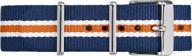 🔵 timex tw7c07200 20mm blue/white/orange stripe fabric double-layered slip-thru strap: vibrant and versatile watch band logo