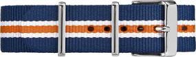 img 1 attached to 🔵 Timex TW7C07200 20mm Blue/White/Orange Stripe Fabric Double-Layered Slip-Thru Strap: Vibrant and Versatile Watch Band