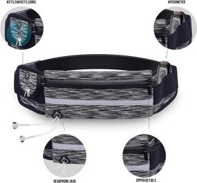 img 1 attached to 🏃 Adjustable Running Belt Fanny Pack with Headphone Hole - Sports Waist Bag for Running, Jogging, Hiking, Cycling & Climbing - Phone and Money Holder