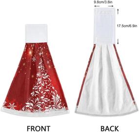 img 1 attached to 🎄 Boccsty Christmas Tree Snowflake Hanging Kitchen Towels: Festive Winter Hand Towels for Bathroom and Bar, 2 Pcs Set