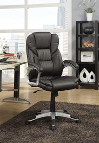 img 2 attached to 💺 Dark Brown and Silver Adjustable Height Office Chair by Coaster Home Furnishings