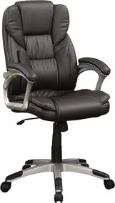 img 1 attached to 💺 Dark Brown and Silver Adjustable Height Office Chair by Coaster Home Furnishings