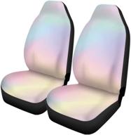 🎨 watercolor girly ombre blue car seat covers: gradient iridescent pastel color - set of 2 universal fit auto accessories protectors for car truck suv logo