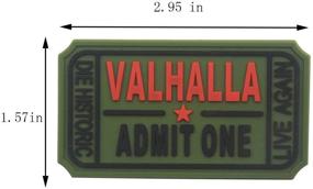 img 2 attached to 🎟️ Admit One to Valhalla: Homiego Ticket for Historic Rebirth - Tactical Green Morale Badge with Rubber Hook Backing Patch (Set of 2)