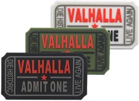 img 1 attached to 🎟️ Admit One to Valhalla: Homiego Ticket for Historic Rebirth - Tactical Green Morale Badge with Rubber Hook Backing Patch (Set of 2)