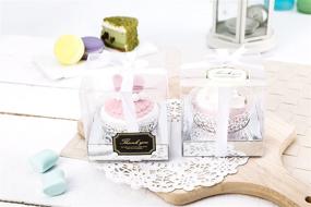 img 2 attached to 🎁 Charming Clear Plastic Cupcake Box with Gift Ribbon, Lovely Stickers, and Silver Inserts - 12 Sets, Perfect Wedding Party Favor Boxes, 3.5 Inch Size