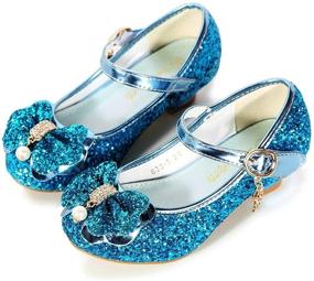 img 4 attached to 👑 Shine like a Princess with BFOEL Sparkly Flower Flats for Toddler Girls