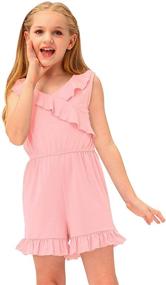 img 4 attached to 👧 BesserBay Toddler School Fly Sleeve Jumpsuit - Girls' Clothing - Jumpsuits & Rompers